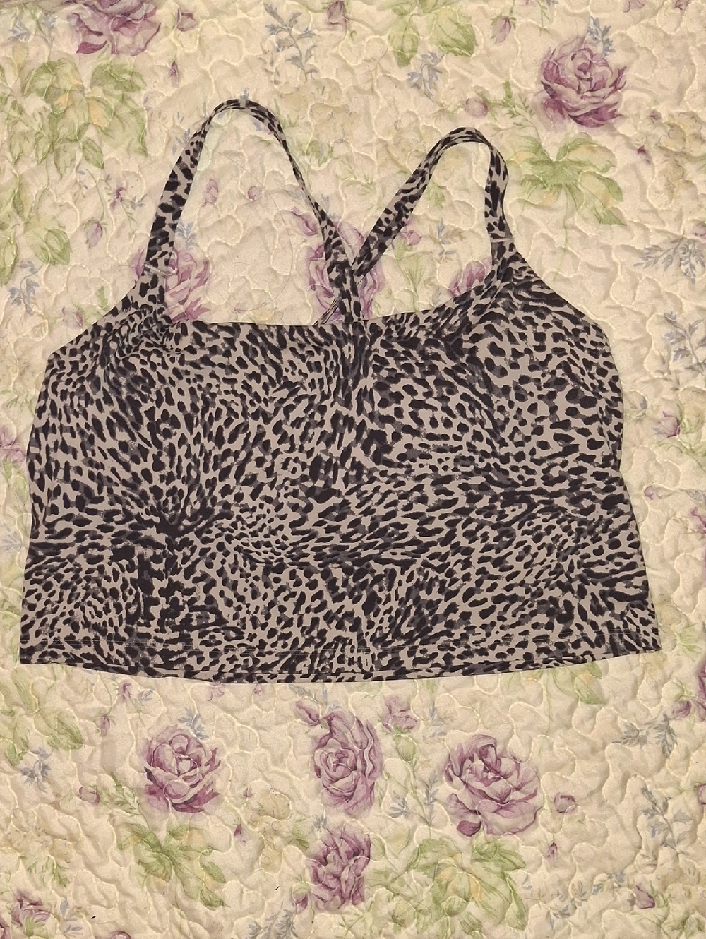 Offline By aerie Leopard Print Cami — Black & Cream